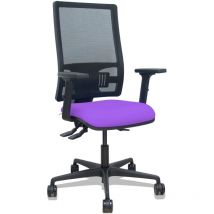Silla Bormate asincro malla negra asiento bali lila brazos 2D ruedas 65mm