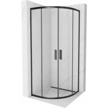 Desconocido - Silla Cabine de douche 1/4 de cercle L.80x80l.cm, verre transparent, Noir