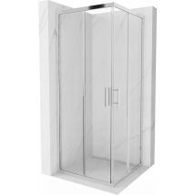 Desconocido - Silla Cabine de douche Carrée L.80x80l.cm, verre transparent, Chrome