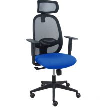 Silla Cilanco negra malla negra asiento bali azul brazo regulable cabecero regulable