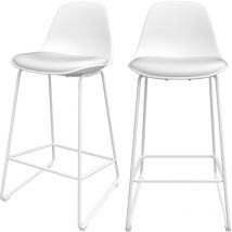 Set de 2 taburetes para isla de cocina blancos 65 cm - Leni