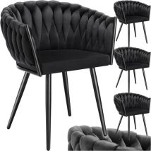 Tectake - Juego de sillas de comedor astano de terciopelo con diseño anudado - Silla de comedor de terciopelo, silla moderna, sillas para comedor