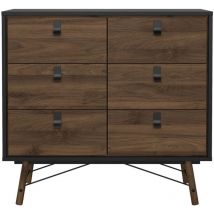 Hellin - Cómoda doble 6 cajones con base metálica L101,8 cm - joyce