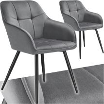 Tectake - Silla de comedor marilyn, aspecto aterciopelado, acolchado - silla, silla de comedor, silla de salón - Juego de 2