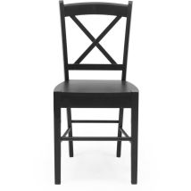 Silla De Comedor O Cocina Golf Madera Y Mdf Color Blanco, Negro O Madera Milán Natural 1 Unidad - Negro