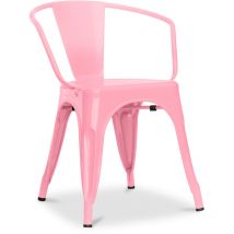 Silla de Comedor con Reposabrazos - Diseño Industrial - Acero - New Edition- Stylix