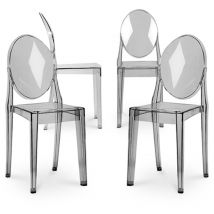 Pack de 4 Sillas de comedor Transparente - Victoria Queen