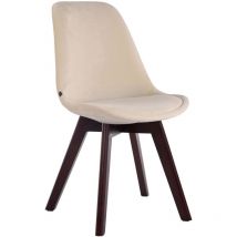 Décoshop26 - Silla de comedor x1 diseño escandinavo en terciopelo crema y base de 4 patas en madera marrón 100003284