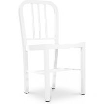 Privatefloor - Silla de diseño Jadon - Acero Blanco - Acero, Metal - Blanco