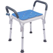 Silla de ducha con reposabrazos, Silla de baño, altura ajustable, taburete de ducha máximo, 150 kg, para personas mayores con discapacidad y personas
