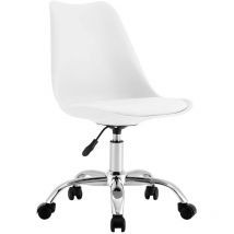 Silla de Escritorio Ergonómica con Ruedas Eyre de Thinia Home Silla Nórdica Acolchada Giratoria Moderna Altura Ajustable , Silla de Escritorio de