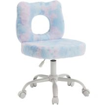 Silla de Escritorio Infantil en Sherpa con Respaldo Giratorio Silla de Trabajo con Altura Ajustable para Niños Estudio Lectura, Azul, Wahson
