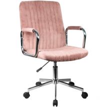 Silla de escritorio y de confidente giratoria con ruedas de terciopelo FD24 Rosa