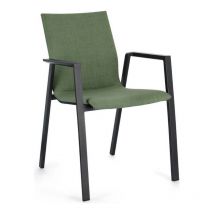 Bizzotto - Silla Odeon Con Reposabrazos Antracita y Oliva