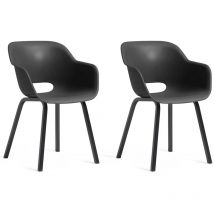 Silla de jardín con patas de metal 'Noa' 2 uds grafito Keter