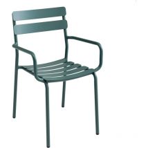 Silla de jardín de aluminio verde oscuro