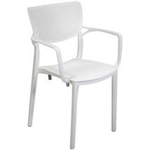 Vacchetti - Silla de jardín asiento con reposabrazos Blanco 54x53 cm h 84 cm en Polietileno mod. Alezio