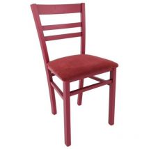 Toscohome - Silla de madera tapizada en tela roja - Cromica