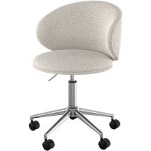 Silla de oficina giratoria y ajustable en tela de bucle blanco - Aurore