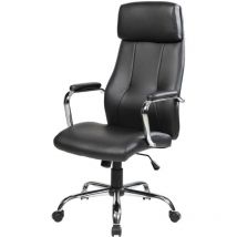 Serena - Silla de oficina Cairns, Sillón presidencial con reposabrazos, Silla de oficina ergonómica, Cm 66x62h121/131, Negro