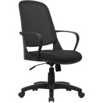 Serena - Silla de oficina Coffs, Silla operativa de malla con reposabrazos, Asiento de oficina ergonómico, Cm 61x60h99/108, Negro