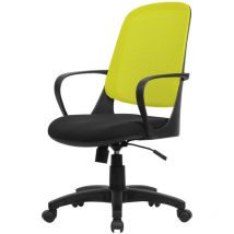 Silla de oficina Coffs, Silla operativa de malla con reposabrazos, Asiento de oficina ergonómico, Cm 61x60h99/108, Negro y Amarillo