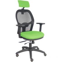 Silla Jorquera traslack malla negra asiento bali pistacho brazos 3D cabecero regulable