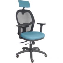 P&c - Silla Jorquera traslack malla negra asiento bali azul cielo brazos 3D cabecero regulable