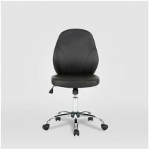 Silla de oficina Estela en piel sintética negra. Alto: 90.5-100.5cm Ancho: 45, Fondo: 56.