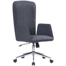 Silla de oficina Launceston, Sillón presidencial con reposabrazos, Silla de oficina ejecutiva ergonómica, Cm 55x56h98/105, Gris
