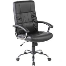 Serena - Silla de oficina Melton, Sillón ejecutivo con reposabrazos, Silla de oficina ergonómica, Cm 69x64h106/116, Negro