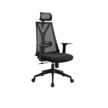 Fanmuebles - Silla de oficina con ruedas, respaldo y asiento en Negro, diseño neo.