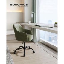 Songmics - Silla de Estudio, Silla Giratoria, Altura Ajustable, Carga de 110 kg, Marco de Acero, Tela de Algodón-Lino Transpirable, para Estudio,