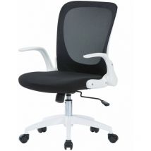 Serena - Silla de oficina Wellington, Silla ejecutiva de malla con reposabrazos, Asiento ergonómico con reposabrazos abatibles, Cm 60x59h86/96, Negro