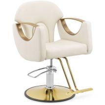 Sillón de peluquería con reposapiés - 55 - 65 cm - 180 kg - color crema