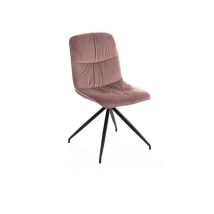 Silla de tela microfibra efecto terciopelo rosa antiguo 438xh. 86.5 cm
