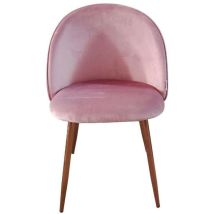 Veriaffari.it - 4x Silla de tela rosa con patas de metal oro rosa 78x47x57 cm