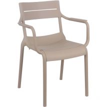 Sillón de terraza de plástico beige