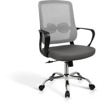 Silla despacho giratoria elevable acabado gris, 60m(ancho) 100/110cm(altura) 61cm(fondo)