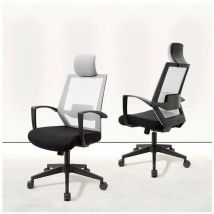 Silla despacho giratoria elevable acabado negro/gris 63 cm(ancho) 117-124 cm(altura) 51cm(fondo)