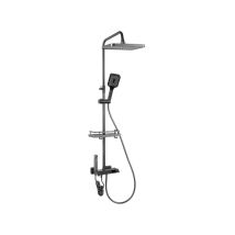 Desconocido - Silla Élégant Colonne de Douche avec Mitigeur Réglable en Hauteur Système de Douche, Gris