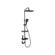 Desconocido - Silla Élégant Colonne de Douche avec Mitigeur Réglable en Hauteur Système de Douche, Noir