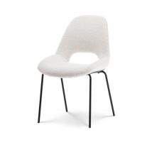 Kosmi - Silla en tejido lucas beige con aspecto de rizo