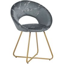 2x Sillón Etere de terciopelo gris con patas de metal dorado 65 x 60 x 82 cm