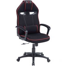 Adec - Chaise Gamer pivotante Luc système d'inclinaison avec coussin lombaire réglable noir