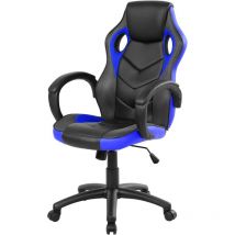 Serena - Silla gaming Caloundra, Sillón gaming adulto, Silla de escritorio, Cm 66x61h104/114, Negro y Azul