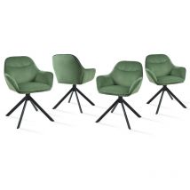 Goeurvant Silla giratoria a 360° con asiento mullido, respaldo curvado elegante y reposabrazos ergonómicos, confort elegante para cualquier