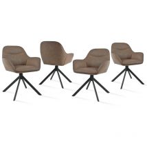 Goeurvant - Silla giratoria a 360° con asiento mullido, respaldo curvado elegante y reposabrazos ergonómicos, confort elegante para cualquier
