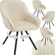 Silla giratoria con reposabrazos Snug en acabado de terciopelo y acolchada - Silla giratoria, Silla de oficina, Silla de comedor - Juego de 4