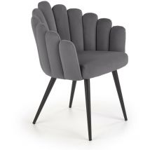Arredamento1 - Silla Houston 976, Gris + Negro, 85x65x62cm, Tapiz, Metálico